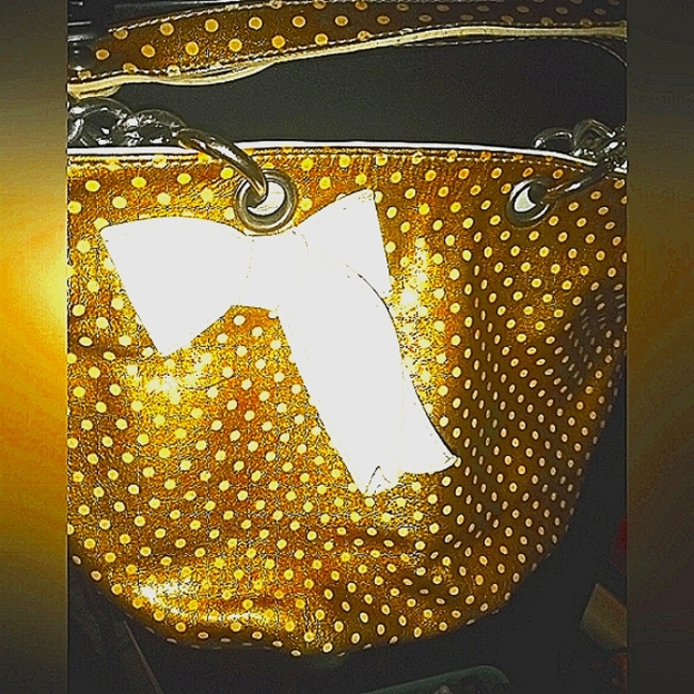 Roberto Gandolfi gold metallic hand bag